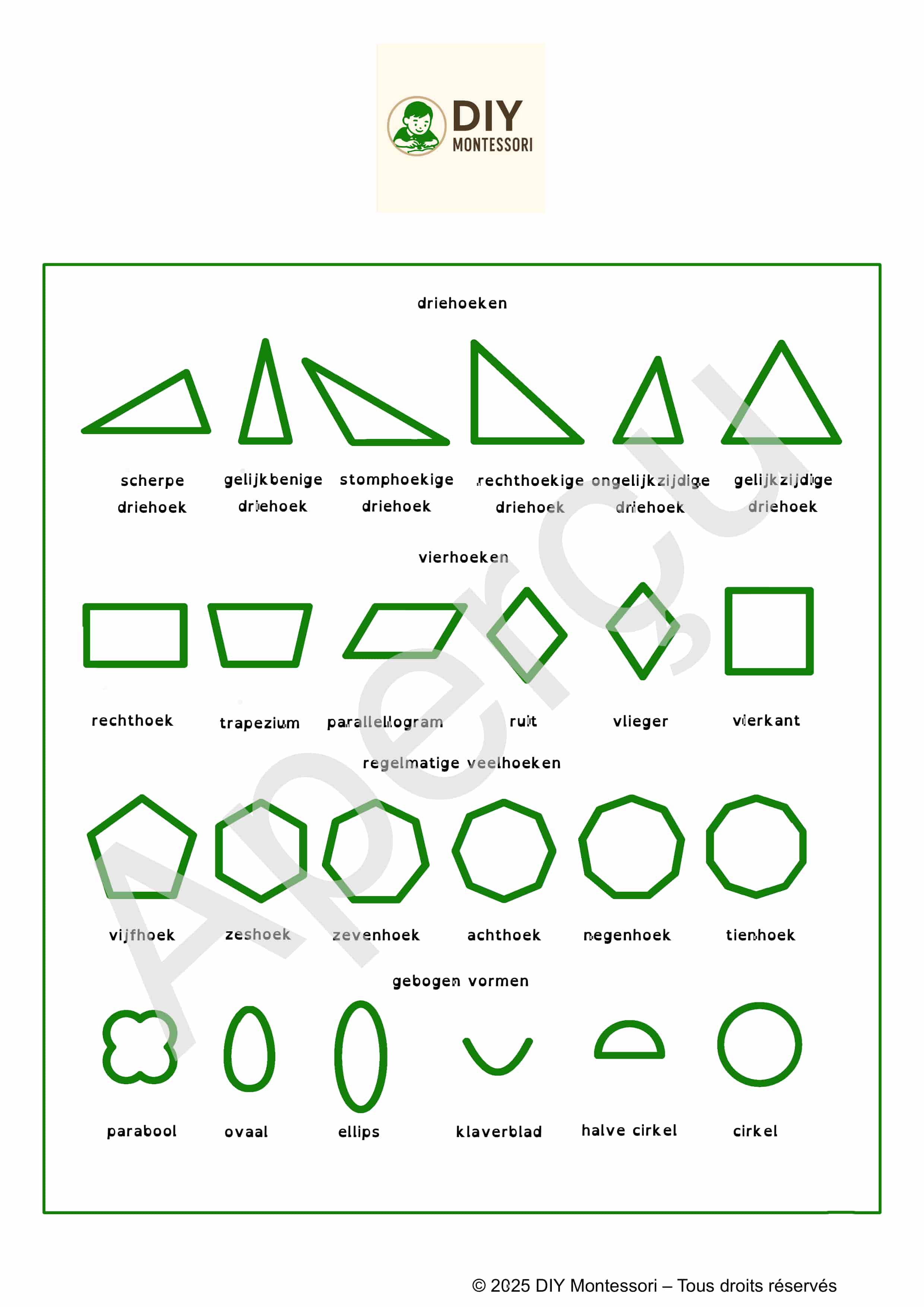 Les formes du cabinet de géométrie DIY Montessori en Néerlandais – Image 2
