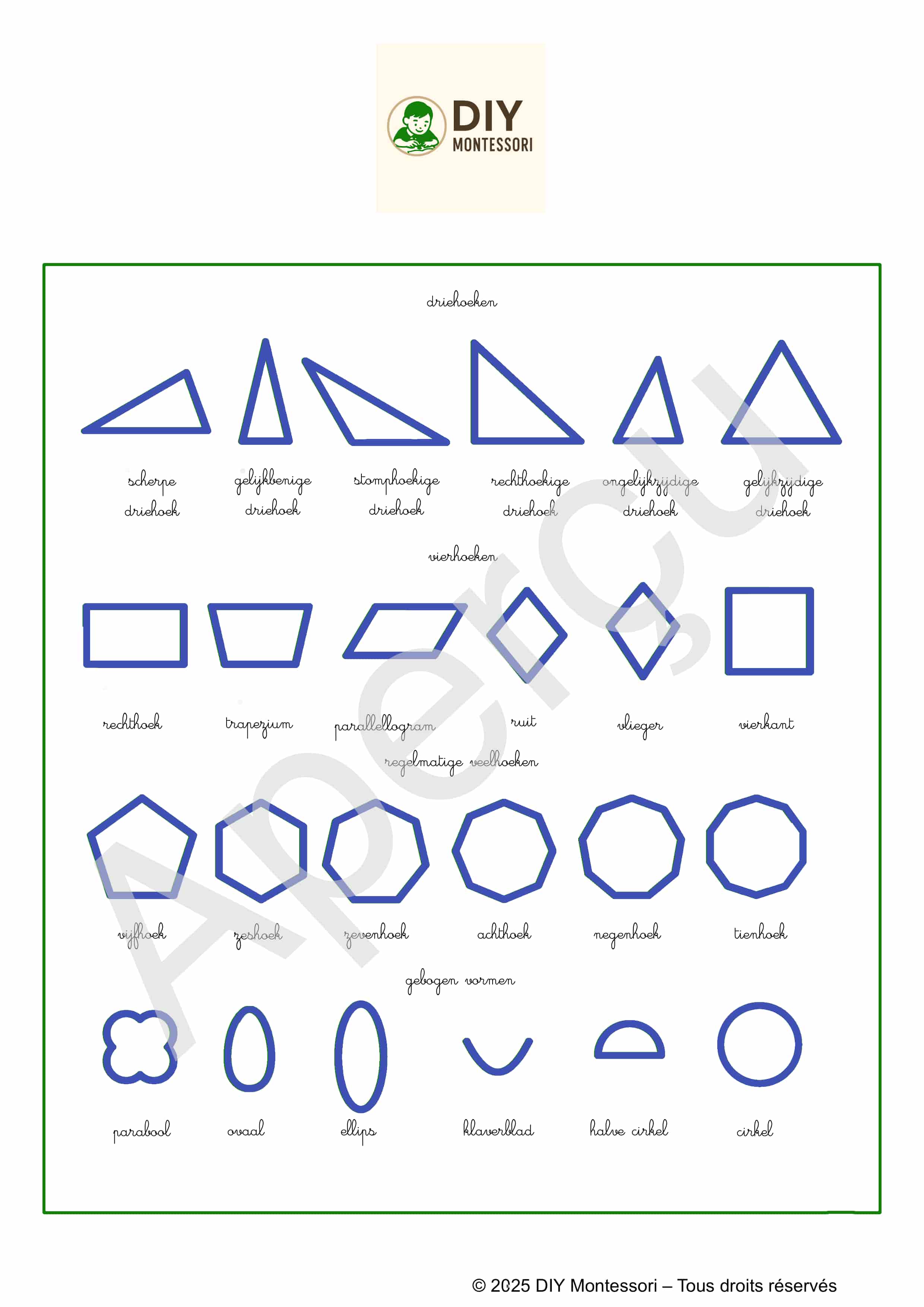 Les formes du cabinet de géométrie DIY Montessori en Néerlandais – Image 3