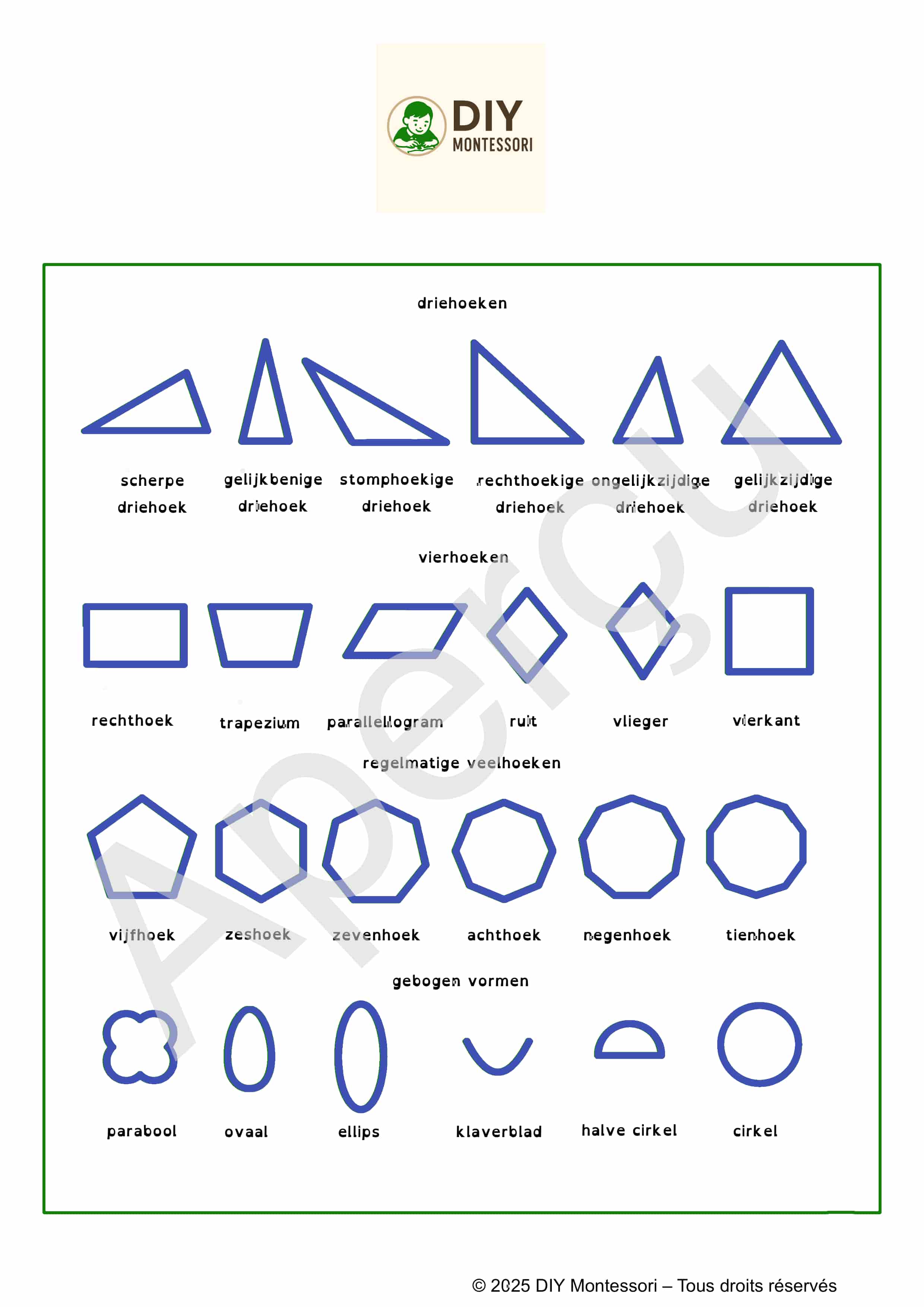 Les formes du cabinet de géométrie DIY Montessori en Néerlandais – Image 4
