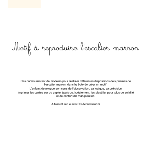 Les motifs à reproduire L'escalier marron