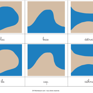 Cartes de nomenclature des planches rugueuses de géographie